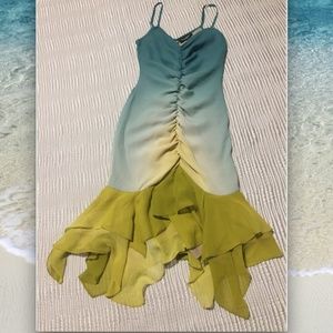 Betsey Johnson Ombre Mermaid Silk Dress sz 4